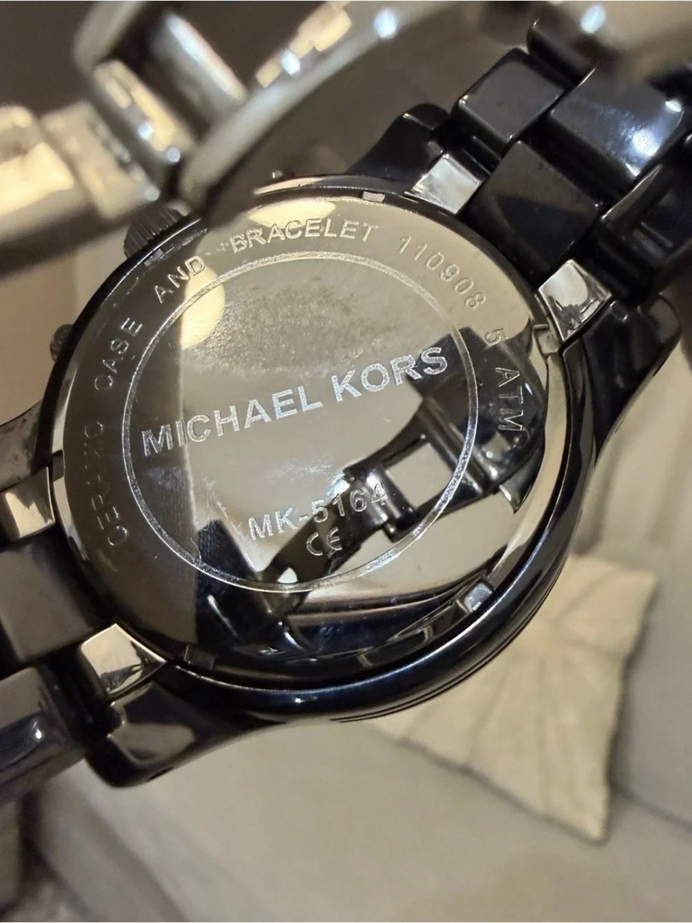Michael Kors Runway MK5164 Black Ceramic Chronograph Men Women Watch Date 45mm
